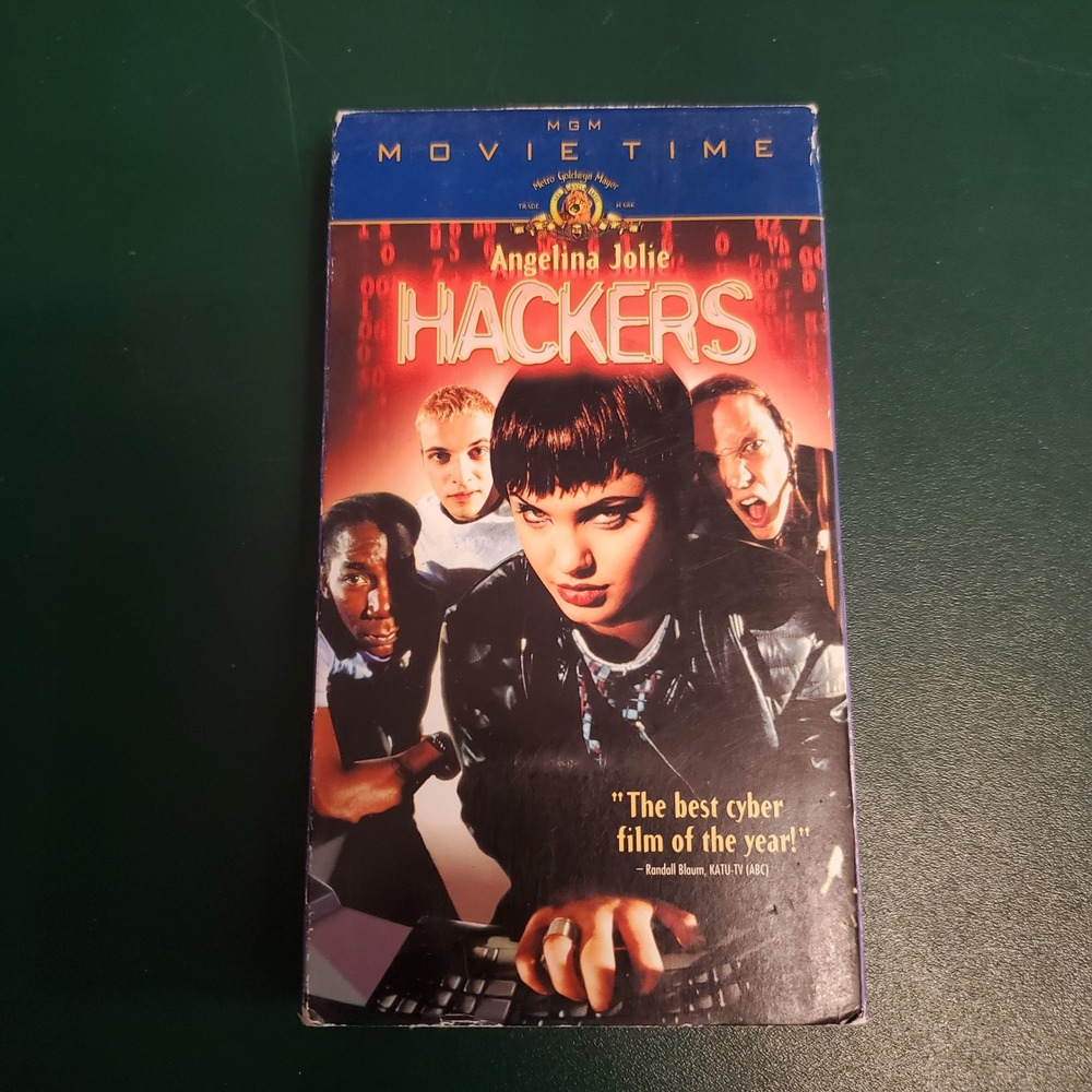 Hackers VHS 1995 Angelina Jolie Jonny Lee Miller MGM Movie Time M206960 PG
